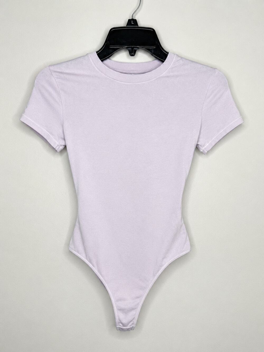 SKIMS Light Lavender Short Sleeve Crew Neck Bodysuit Soft Stretch Basic Small